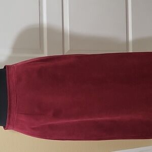 Elegant Burgundy Midi Skirt Pre-owned Suede